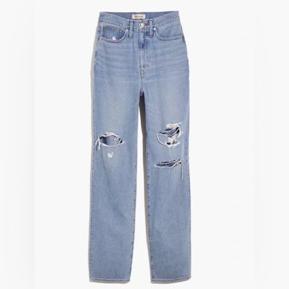 Madewell “The Dad Jean” Ripped Straight Leg Jeans